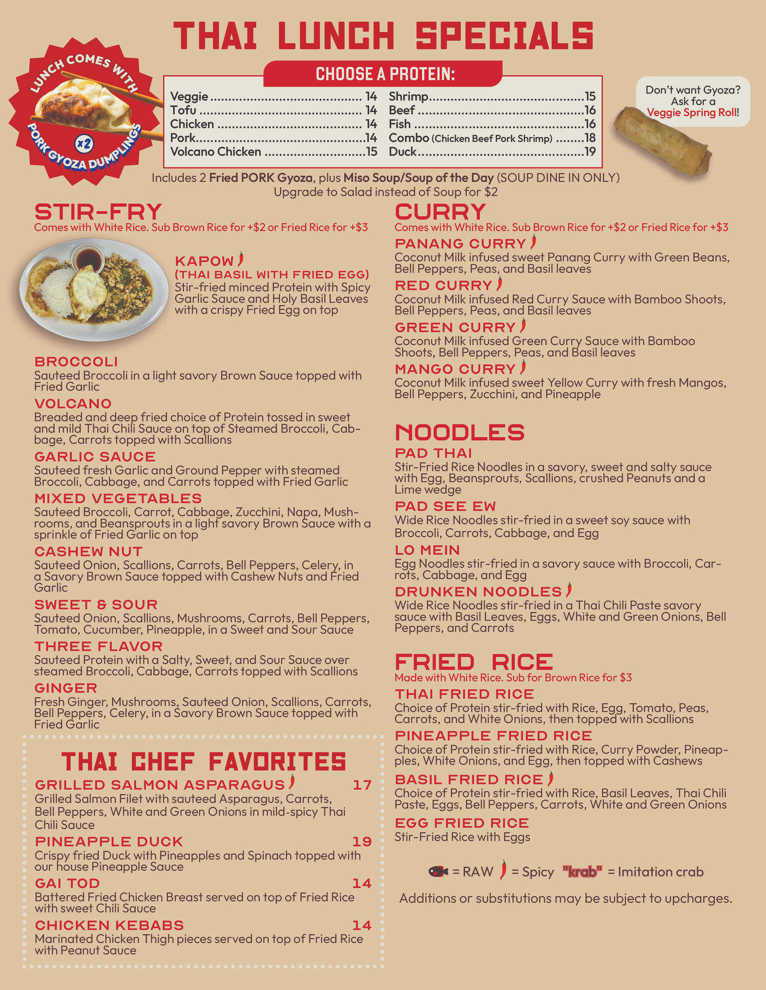 Thai Lunch Specials