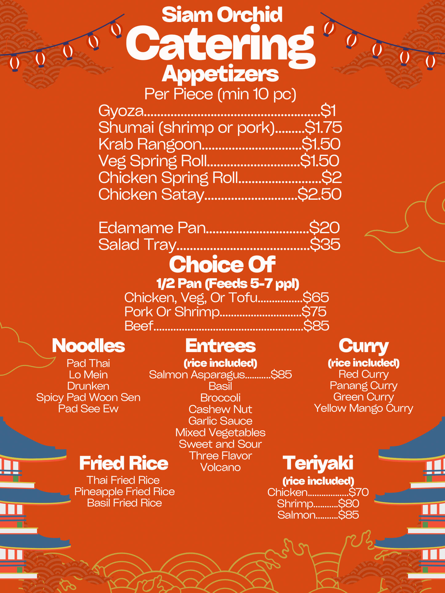 Siam Orchid Melbourne Catering Appetizers